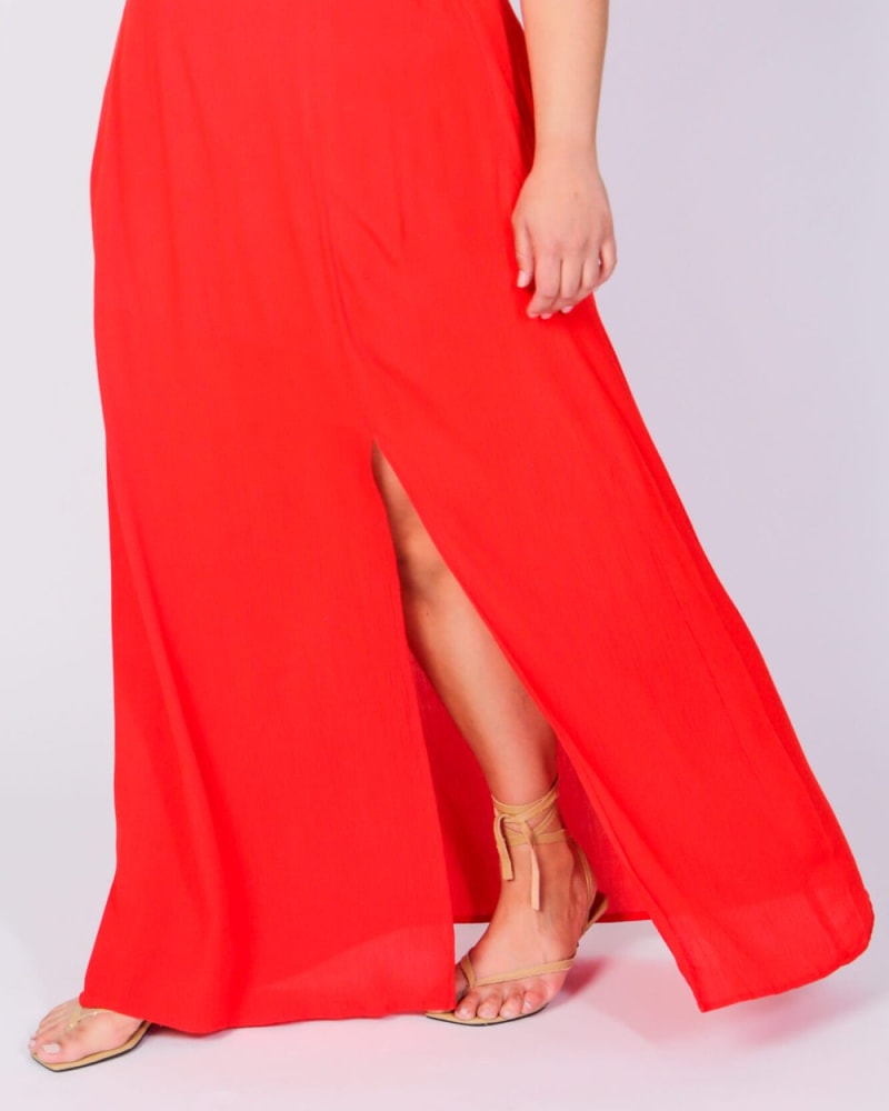 New look red maxi skirt top